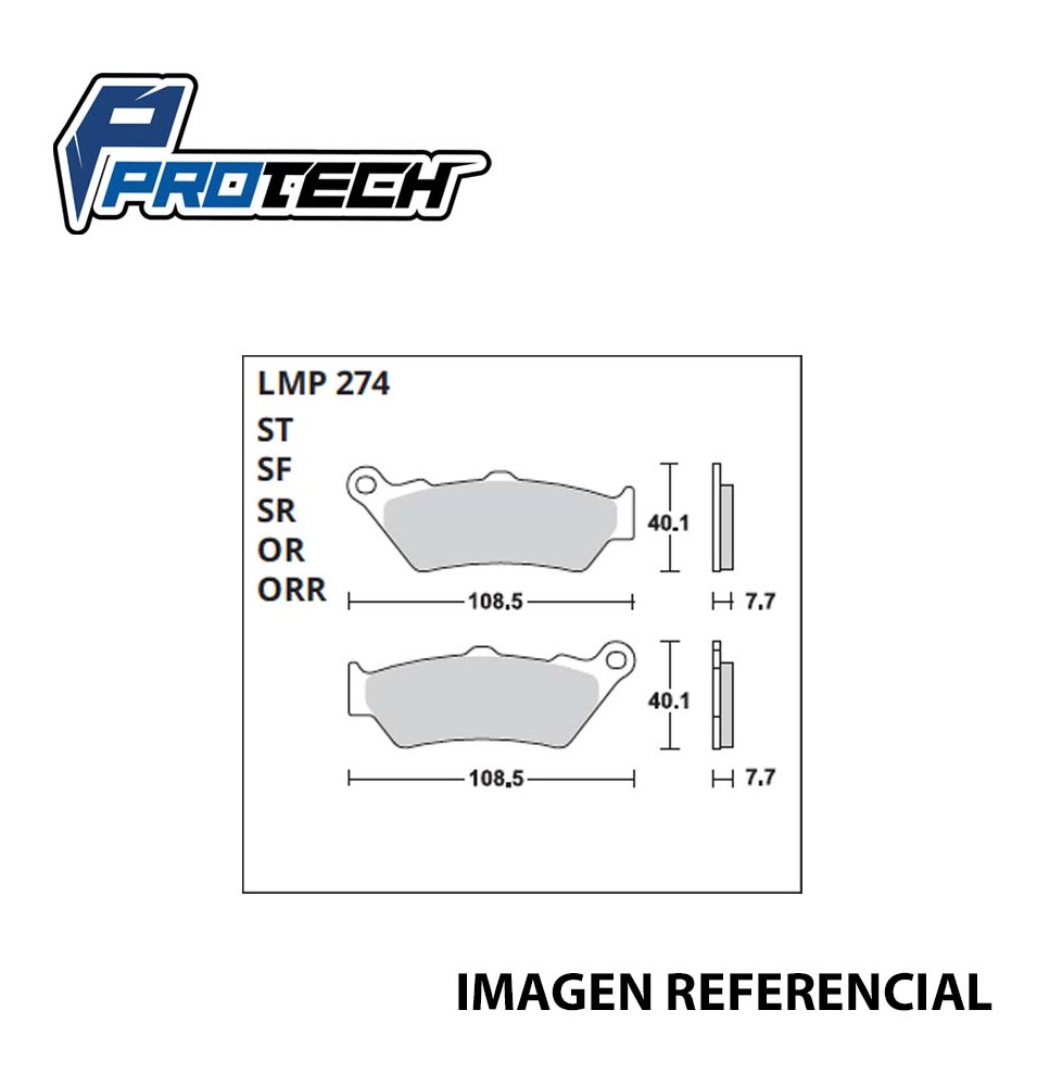 PASTILLA FRENO LMP-274 (DELANTERA) PROTECH  CBR-250/BYBRE/F-126
