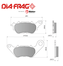 PASTILLAS DE FRENO LMP-532 DIAFRAG YZF-R3 TRASERA