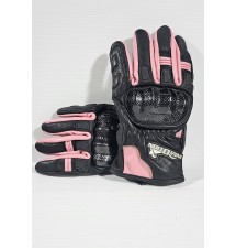 GUANTES MUJER TALLA M NEGRO CON ROSADO